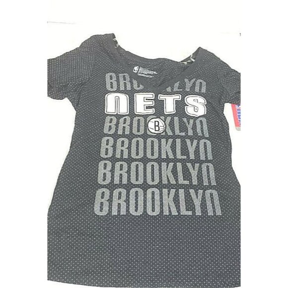 Brooklyn Nets Womens M Top NBA Short Sleeve Mesh Burnout Summer T-Shirt - Picture 2 of 4